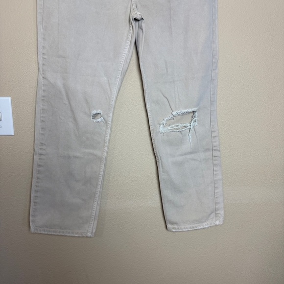 We The Free Jeans Womens Size 30 Light Wash Distressed Raw Hem Cotton - Picture 3 of 9